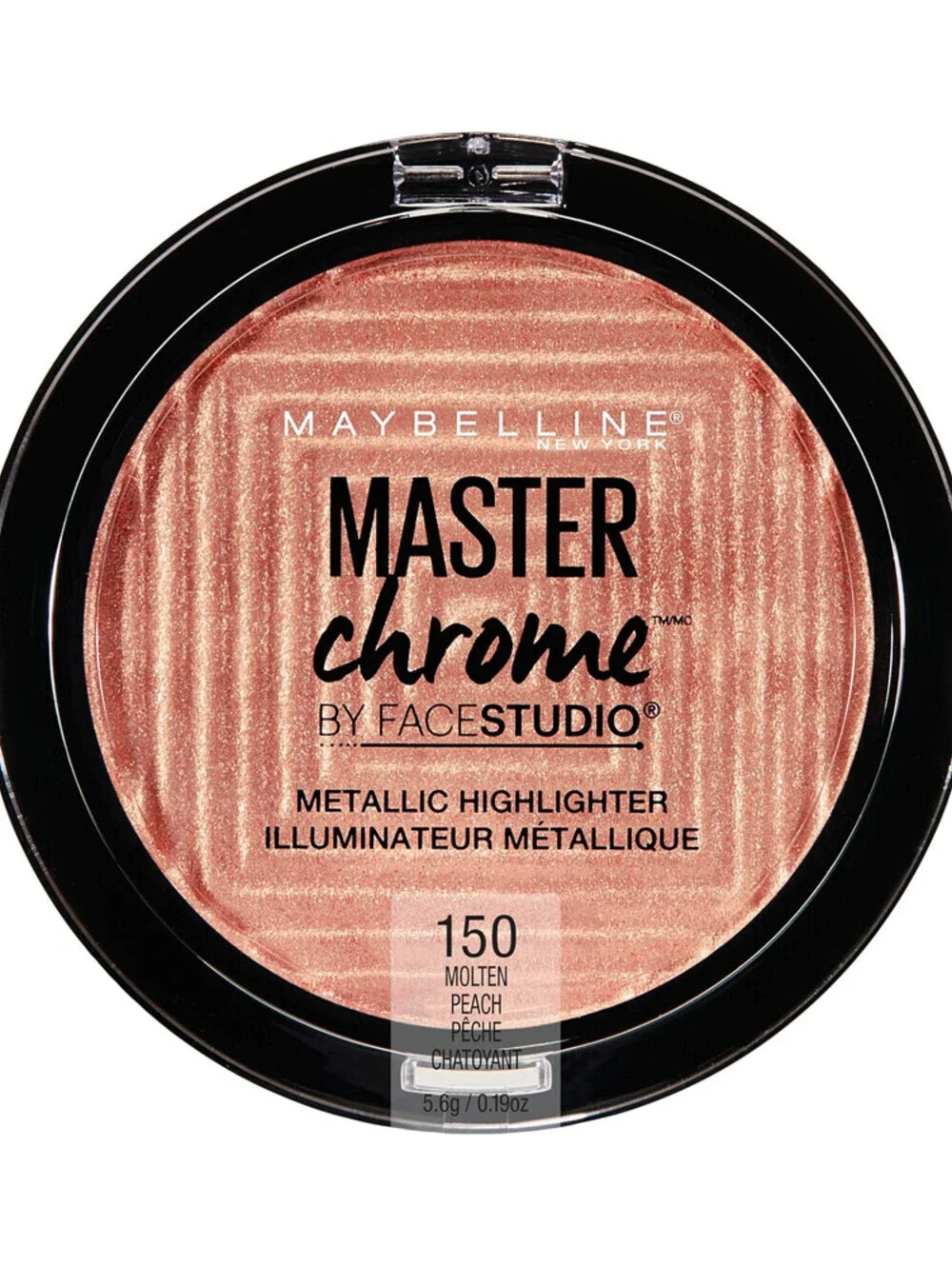 Maybelline Master Chrome Metallic Highlighter Powder Makeup, Molten PEACH 150
